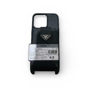 Prada Black Saffiano Leather Phone Case